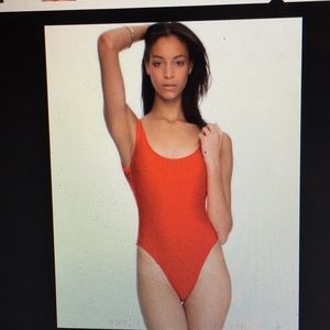 American Apparel Red One Piece Swimsuit